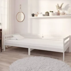 vidaXL Slaapbank massief grenenhout wit 90x200 cm