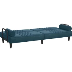 vidaXL Slaapbank met armleuningen fluweel blauw