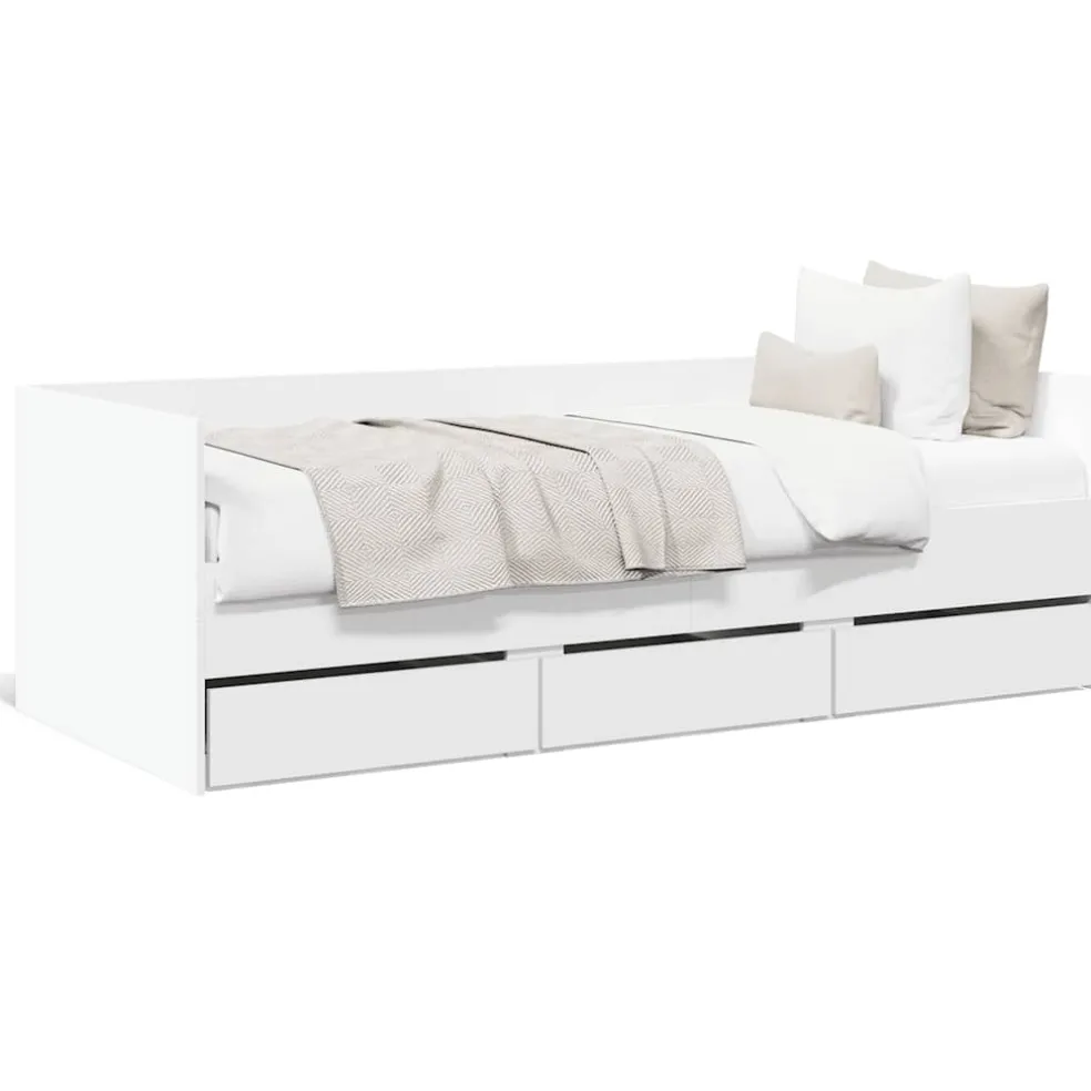 vidaXL Slaapbank met lades zonder matras 100x200 cm wit