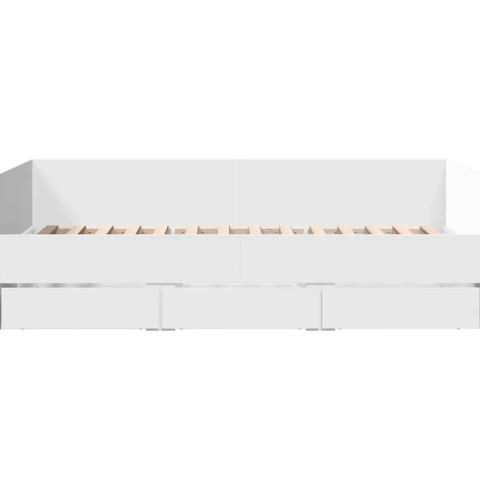 vidaXL Slaapbank met lades zonder matras 100x200 cm wit