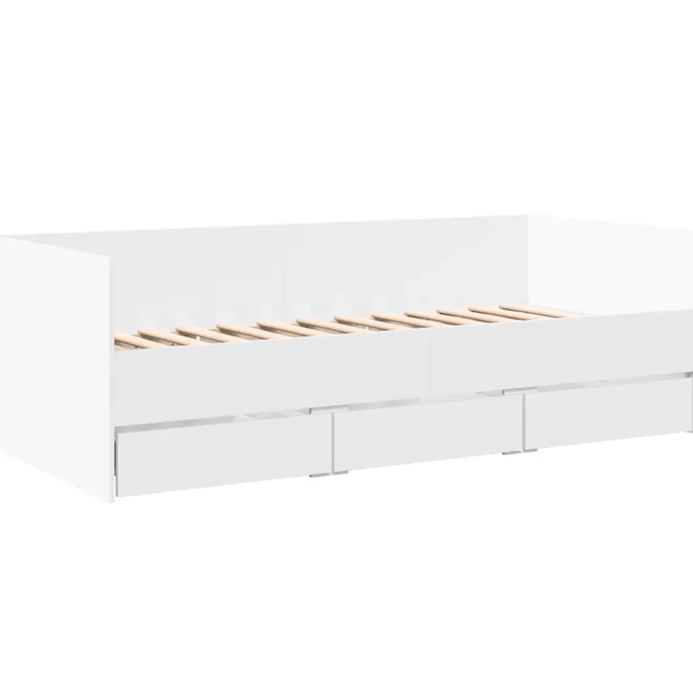 vidaXL Slaapbank met lades zonder matras 100x200 cm wit