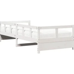 vidaXL Slaapbank met matras 80x200 cm massief grenenhout wit