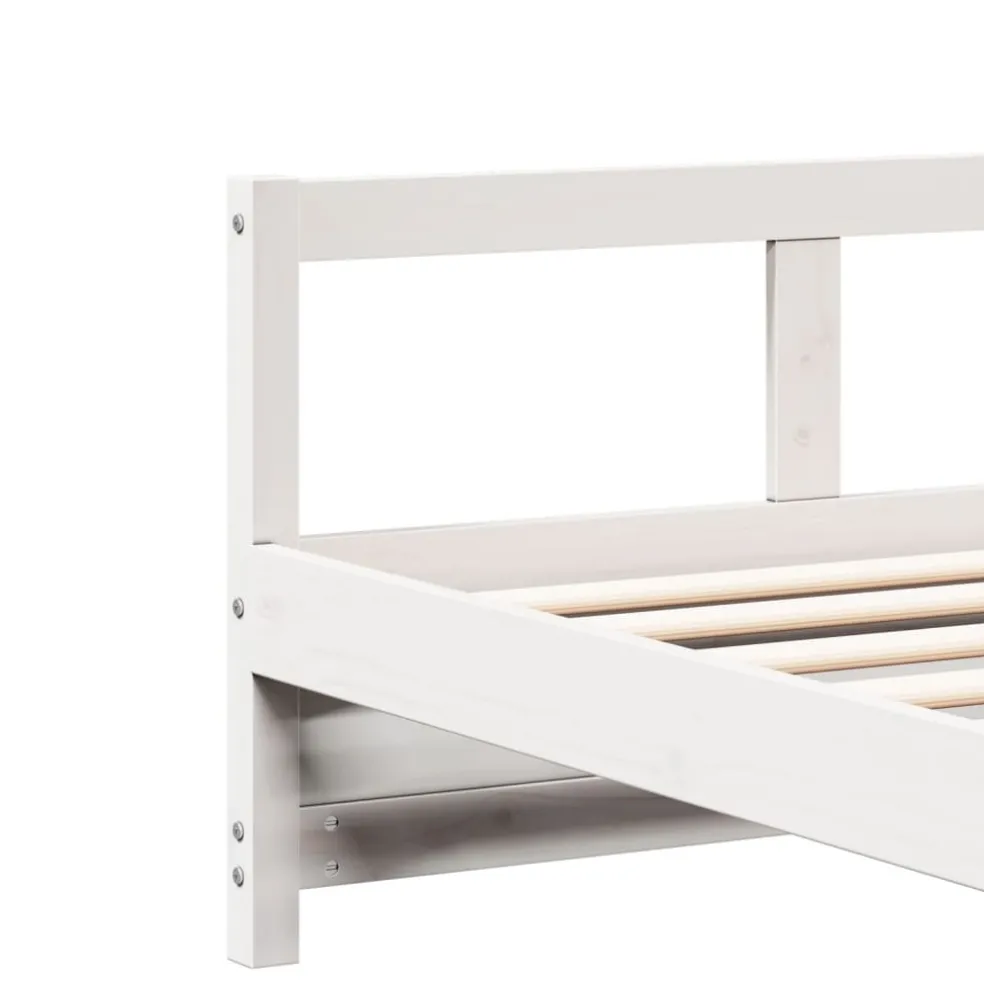 vidaXL Slaapbank met matras 80x200 cm massief grenenhout wit