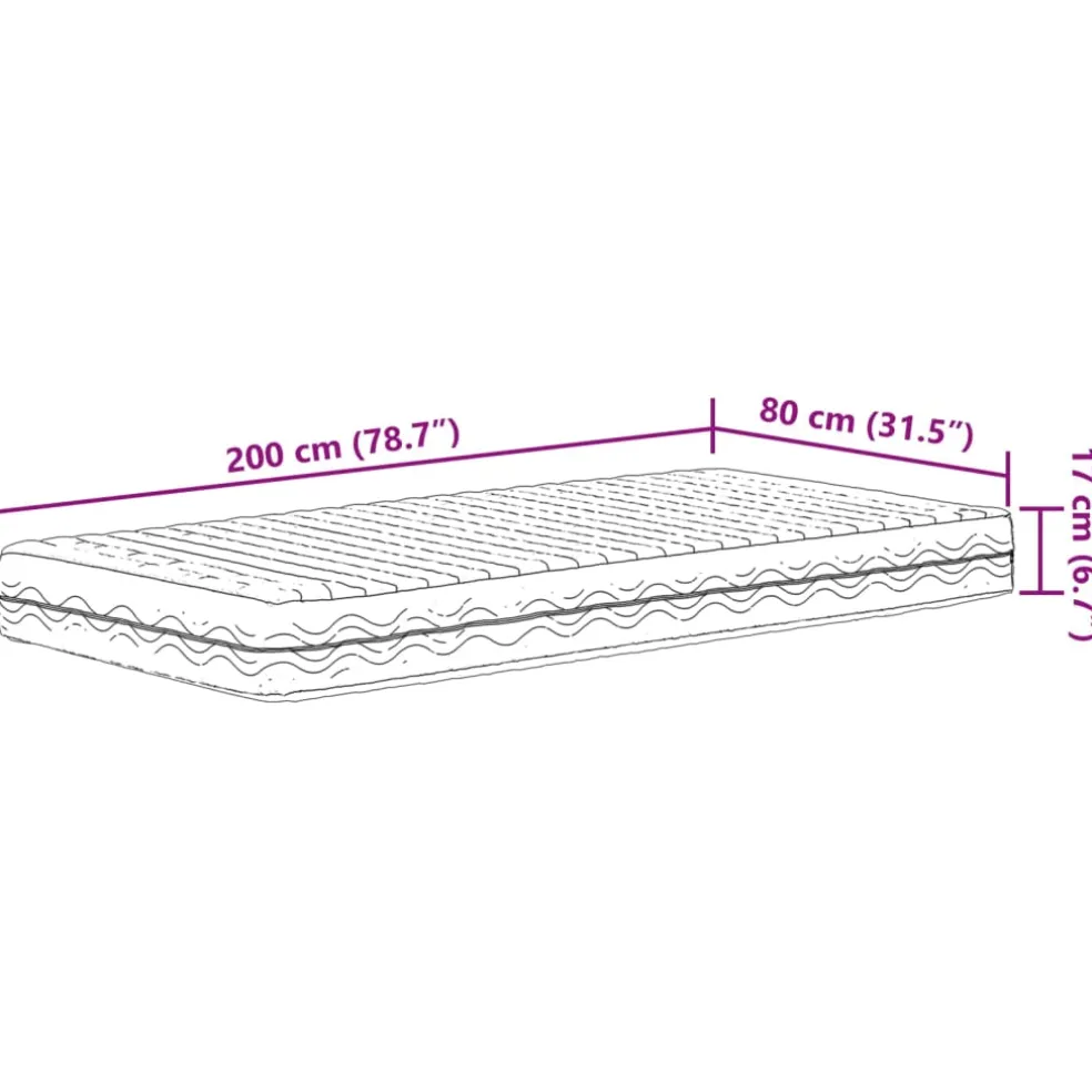vidaXL Slaapbank met matras 80x200 cm massief grenenhout wit