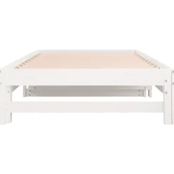 vidaXL Slaapbank uitschuifbaar massief grenenhout wit 2x(90x200) cm