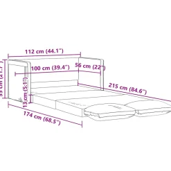 vidaXL Slaapbank vloermodel 2-in-1 112x174x55 cm stof zwart