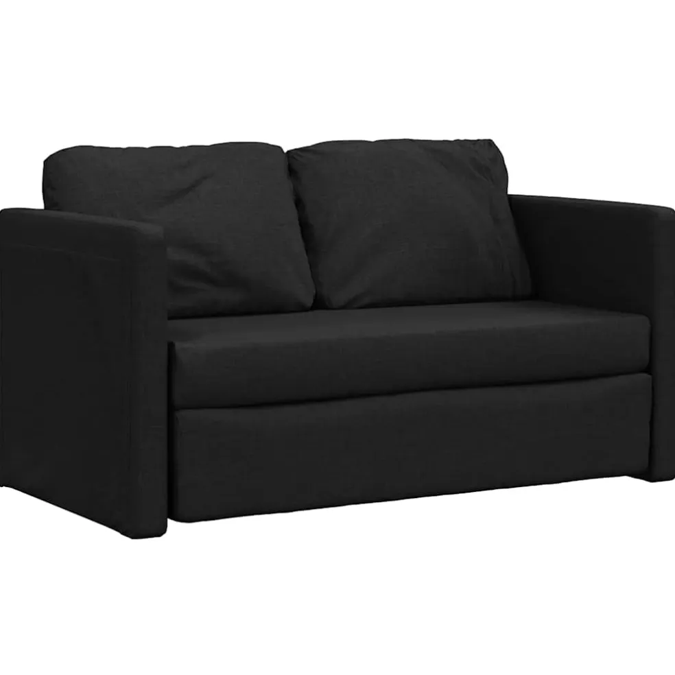 vidaXL Slaapbank vloermodel 2-in-1 112x174x55 cm stof zwart