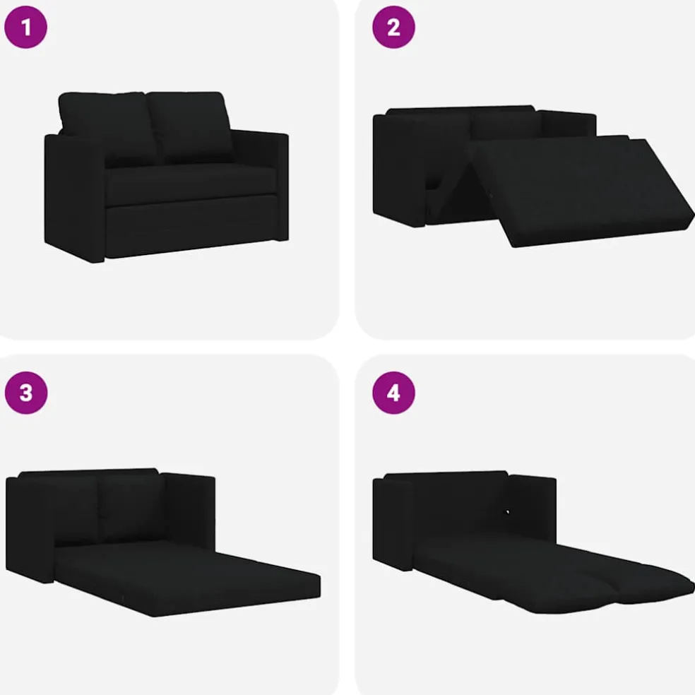 vidaXL Slaapbank vloermodel 2-in-1 112x174x55 cm stof zwart