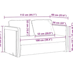 vidaXL Slaapbank vloermodel 2-in-1 112x174x55 cm stof zwart