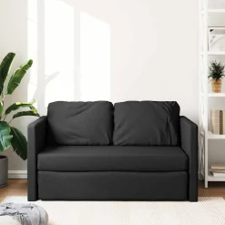 vidaXL Slaapbank vloermodel 2-in-1 112x174x55 cm stof zwart