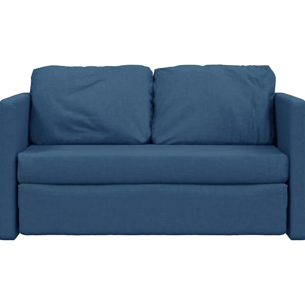 vidaXL Slaapbank vloermodel 2-in-1 112x174x55 cm stof blauw