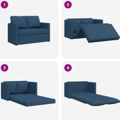 vidaXL Slaapbank vloermodel 2-in-1 112x174x55 cm stof blauw