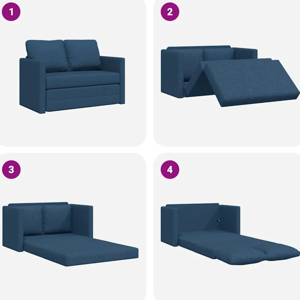 vidaXL Slaapbank vloermodel 2-in-1 112x174x55 cm stof blauw