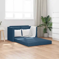 vidaXL Slaapbank vloermodel 2-in-1 112x174x55 cm stof blauw