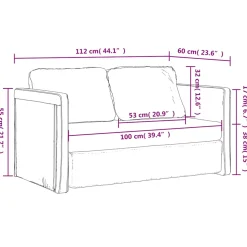 vidaXL Slaapbank vloermodel 2-in-1 122x204x55 cm fluweel wijnrood