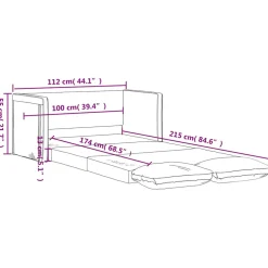 vidaXL Slaapbank vloermodel 2-in-1 122x204x55 cm fluweel wijnrood