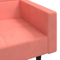 vidaXL Slaapbank 2-zits met 2 kussens fluweel roze