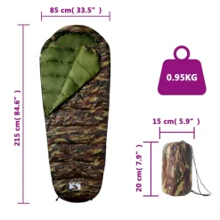 vidaXL Slaapzak mummie voor volwassenen camping 3 seizoenen
