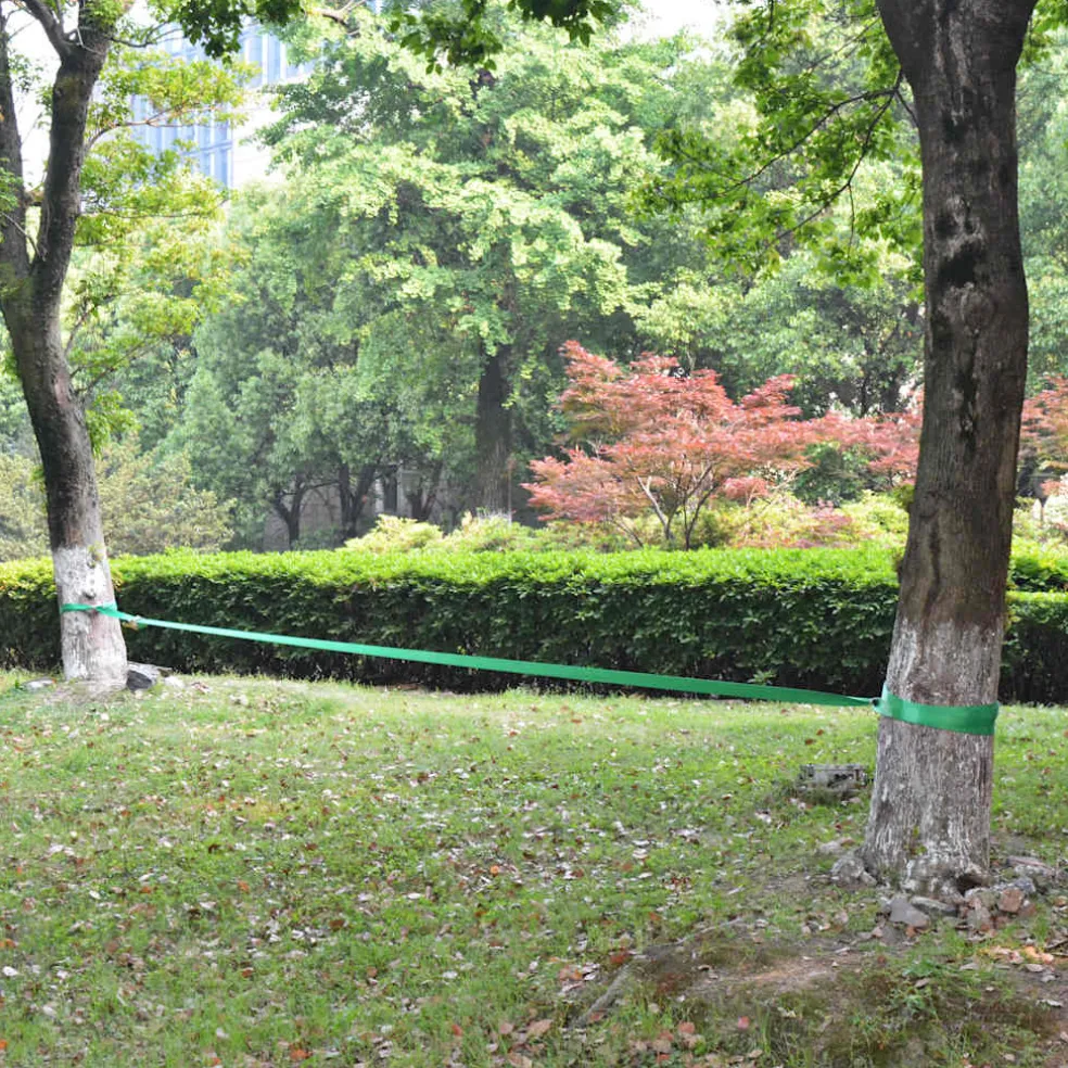 vidaXL Slackline 15 m x 50 mm 150 kg groen