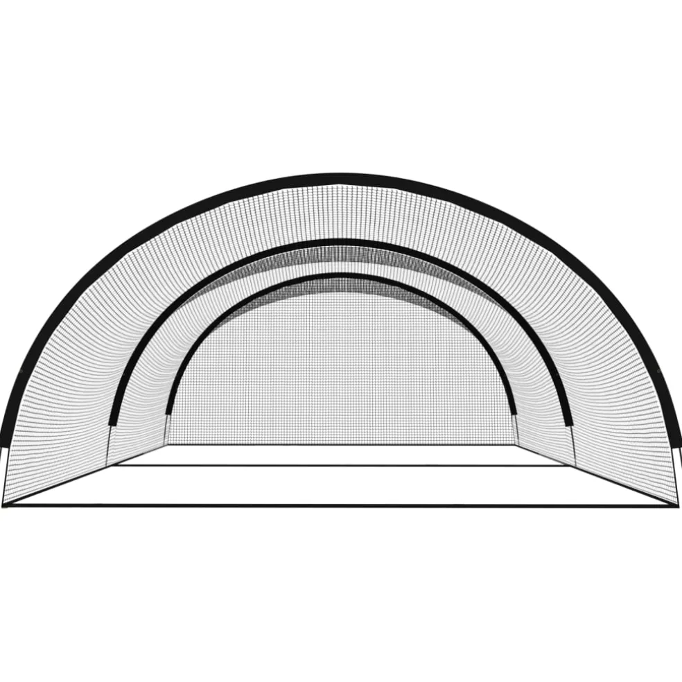 vidaXL Slagkooi honkbal 600x400x250 cm polyester zwart
