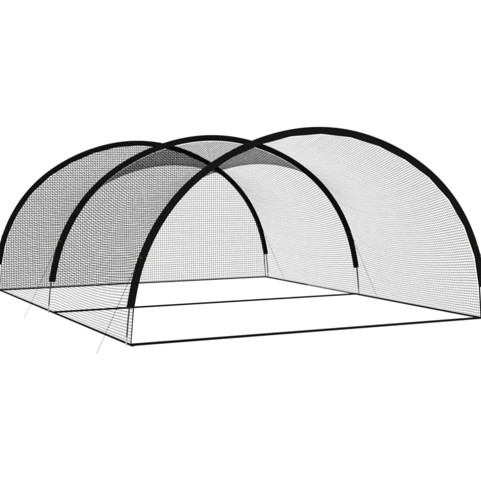 vidaXL Slagkooi honkbal 600x400x250 cm polyester zwart