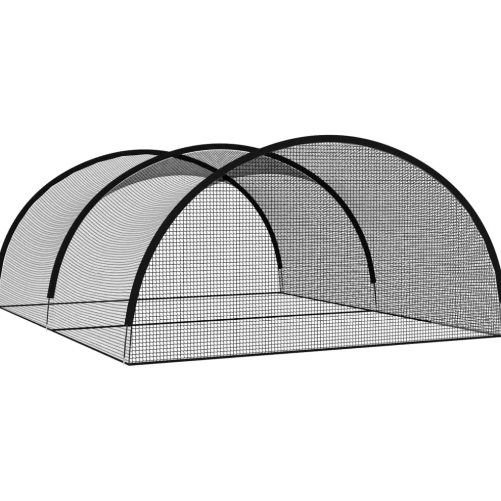 vidaXL Slagkooi honkbal 600x400x250 cm polyester zwart