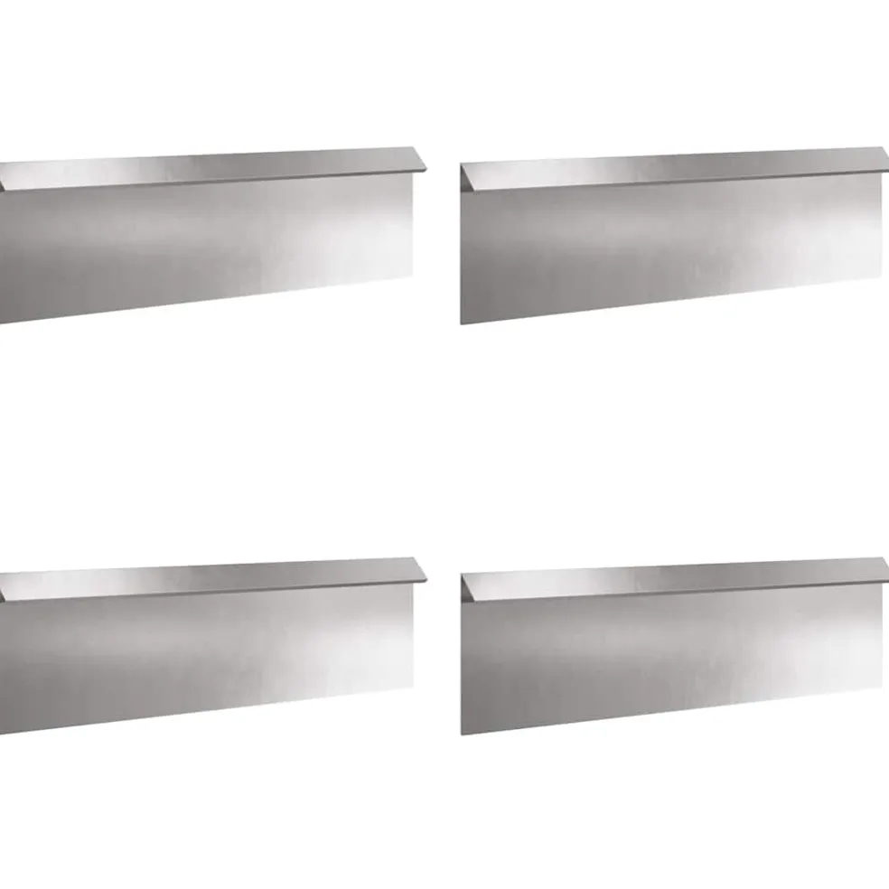 vidaXL Slakkenhekken 8 st 100 x 3,5 x 25 cm Roestvrij staal Zilver