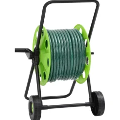 vidaXL Slanghaspelkar met 30 m slang PVC groen
