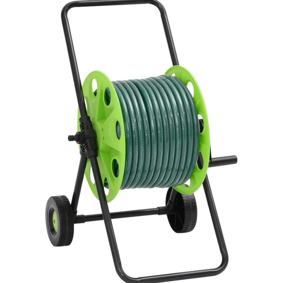 vidaXL Slanghaspelkar met 30 m slang PVC groen