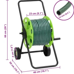 vidaXL Slanghaspelkar met 30 m slang PVC groen