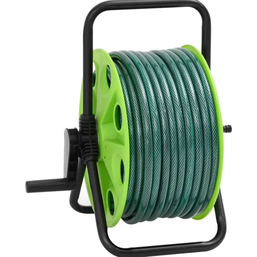vidaXL Slanghaspel vrijstaand met 20 m slang PVC groen