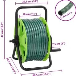 vidaXL Slanghaspel vrijstaand met 20 m slang PVC groen