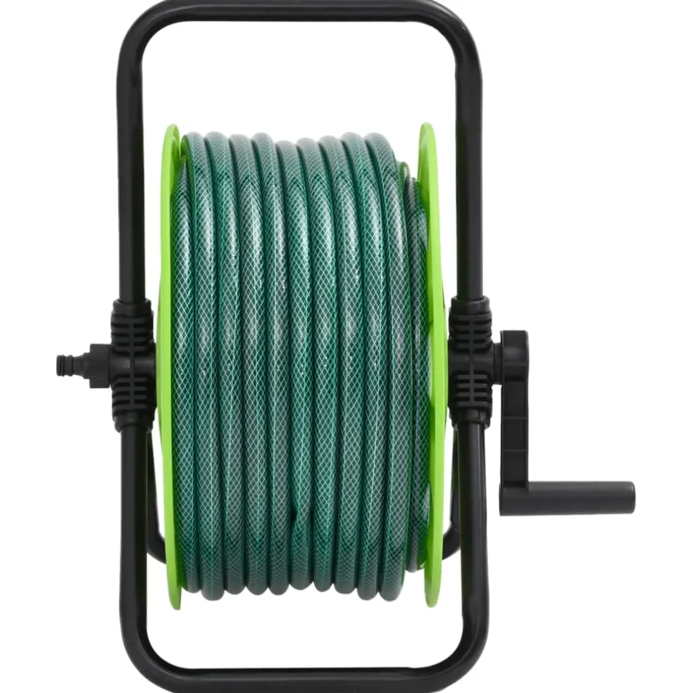 vidaXL Slanghaspel vrijstaand met 20 m slang PVC groen