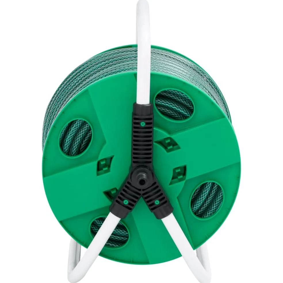 vidaXL Slanghaspel vrijstaand met 20 m slang PVC groen