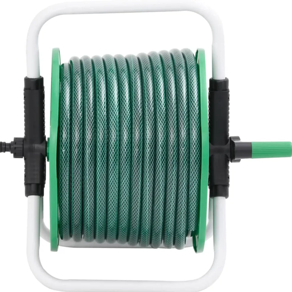 vidaXL Slanghaspel vrijstaand met 20 m slang PVC groen