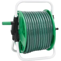 vidaXL Slanghaspel vrijstaand met 20 m slang PVC groen