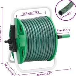 vidaXL Slanghaspel vrijstaand met 20 m slang PVC groen