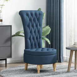 vidaXL Slipper Stoel Blauw 56,5 x 70 x 110 cm Stof