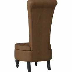 vidaXL Slipper Stoel Bruin 56,5 x 70 x 110 cm Nep Suede Leer