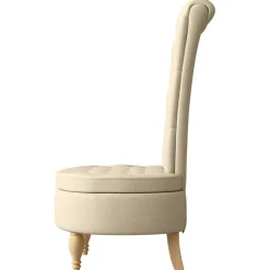 vidaXL Slipper Stoel Crème 56,5 x 70 x 110 cm Stof