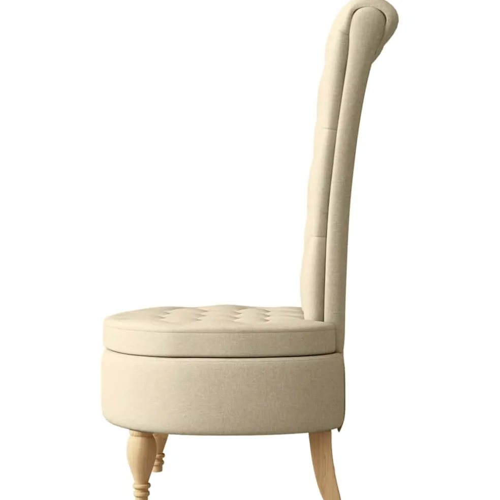 vidaXL Slipper Stoel Crème 56,5 x 70 x 110 cm Stof