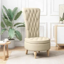 vidaXL Slipper Stoel Crème 56,5 x 70 x 110 cm Stof