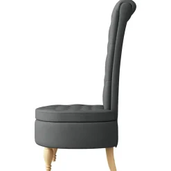 vidaXL Slipper Stoel Donkergrijs 56,5 x 70 x 110 cm Stof