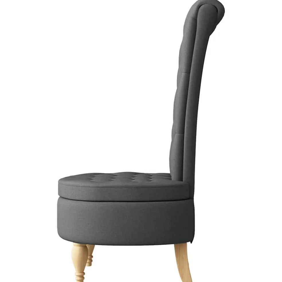 vidaXL Slipper Stoel Donkergrijs 56,5 x 70 x 110 cm Stof