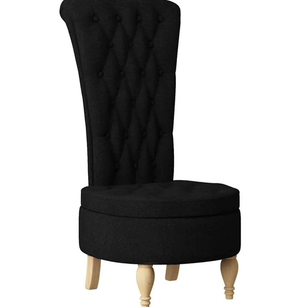 vidaXL Slipper Stoel Zwart 56,5 x 70 x 110 cm Stof