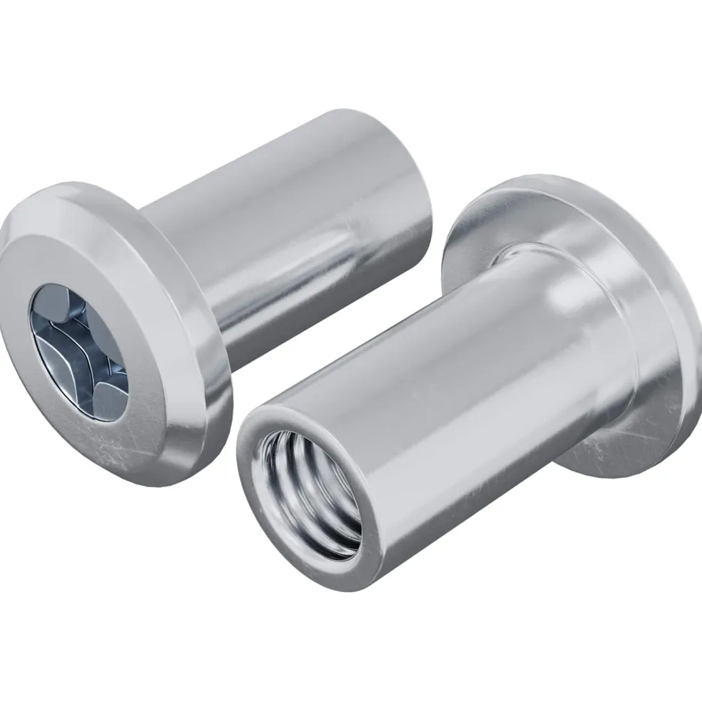vidaXL Slotmoer 2 st Zilver M6 x 15 mm Staal