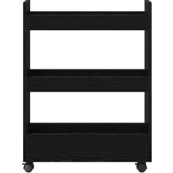vidaXL Smalle Opbergtrolley Zwart Eiken 60 x 22 x 80 cm Bewerkt hout