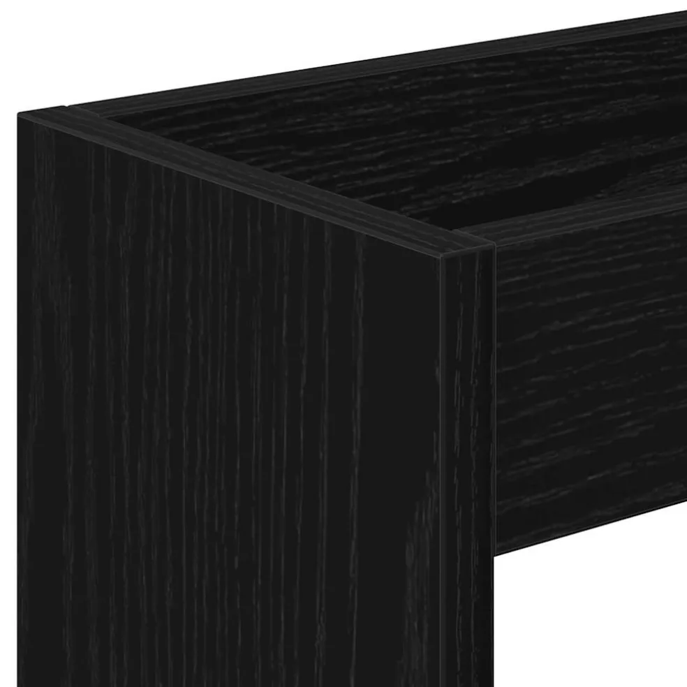 vidaXL Smalle Opbergtrolley Zwart Eiken 60 x 18 x 70 cm Bewerkt hout