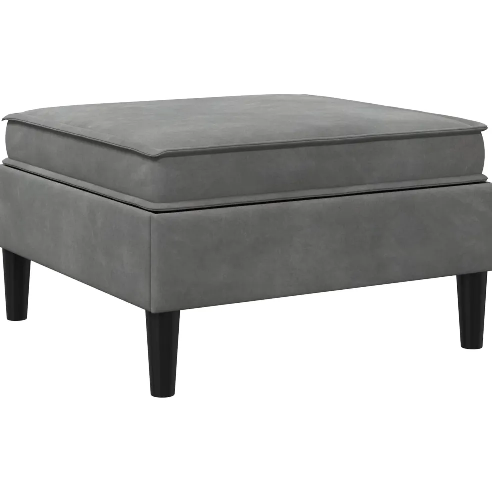 vidaXL Sofa Kruk met Opslag Donkergrijs Fluweel