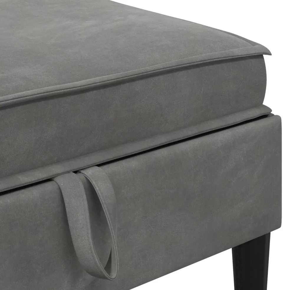 vidaXL Sofa Kruk met Opslag Donkergrijs Fluweel